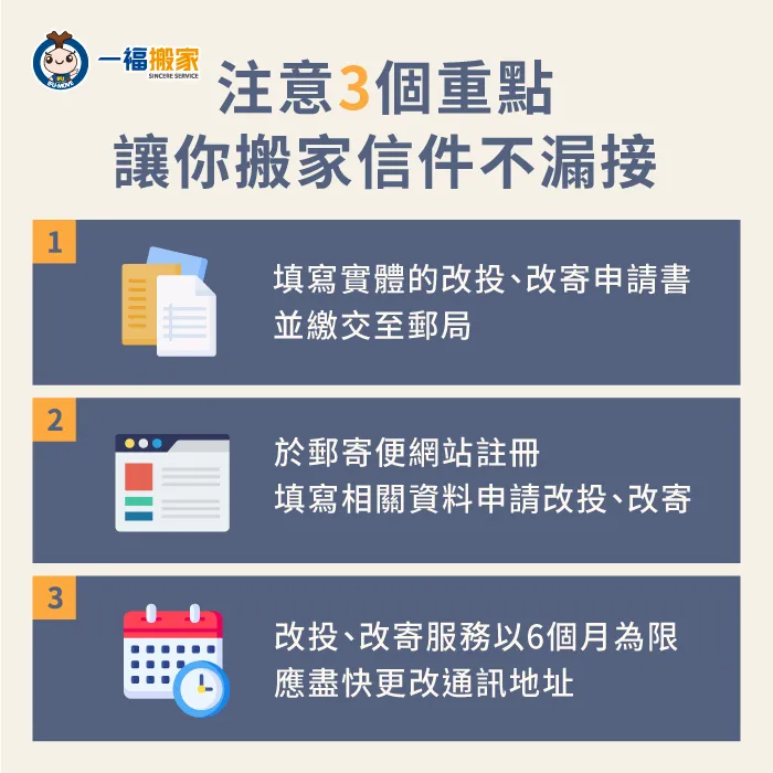 了解這3個注意事項,讓你搬家也不會漏掉重要信件! 3重點搬家信件不漏接-郵局改地址
