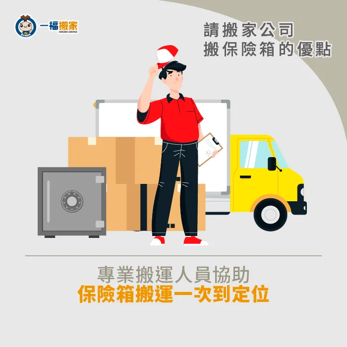 由受過專業訓練的搬運師傅協助搬運作業,一次到定位,快速完成搬運事宜! 由專業的搬運師傅提供服務-保險箱搬運