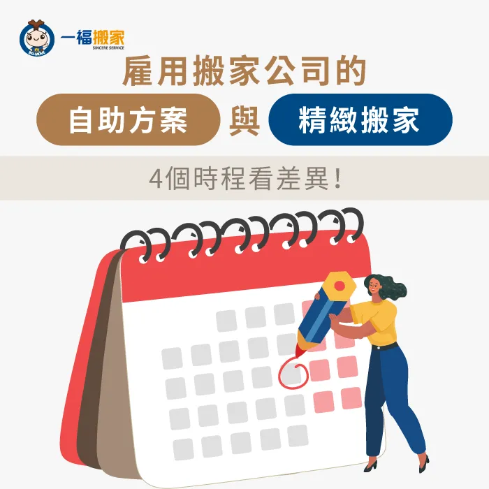 自助搬家與精緻搬家究竟有什麼不同呢?一福搬家告訴你! 4個時程看精緻搬家與自助搬家的差異-自助搬家意思是什麼