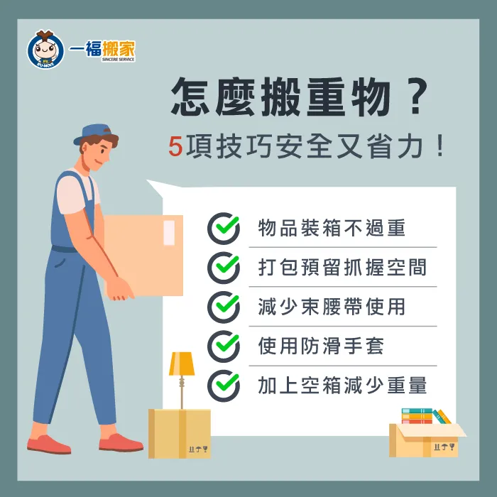 台中太平搬家公司推薦【一福搬家】教你5項搬重物小技巧 5項搬重物小技巧-怎麼搬重物
