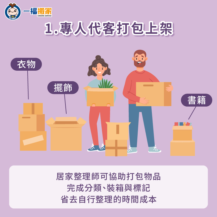 專人代客打包與物品上架-搬家公司 收納