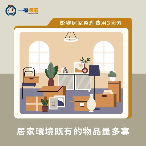 若想節省居家整理師費用,可以事先進行「物品斷捨離」,減少需整理的物品數量唷! 家中既有物品多寡-居家整理師費用