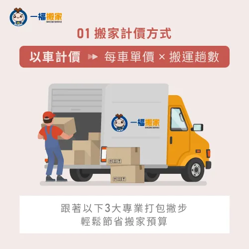 最常見的計價方式-以車計價 以車計價-搬家預算