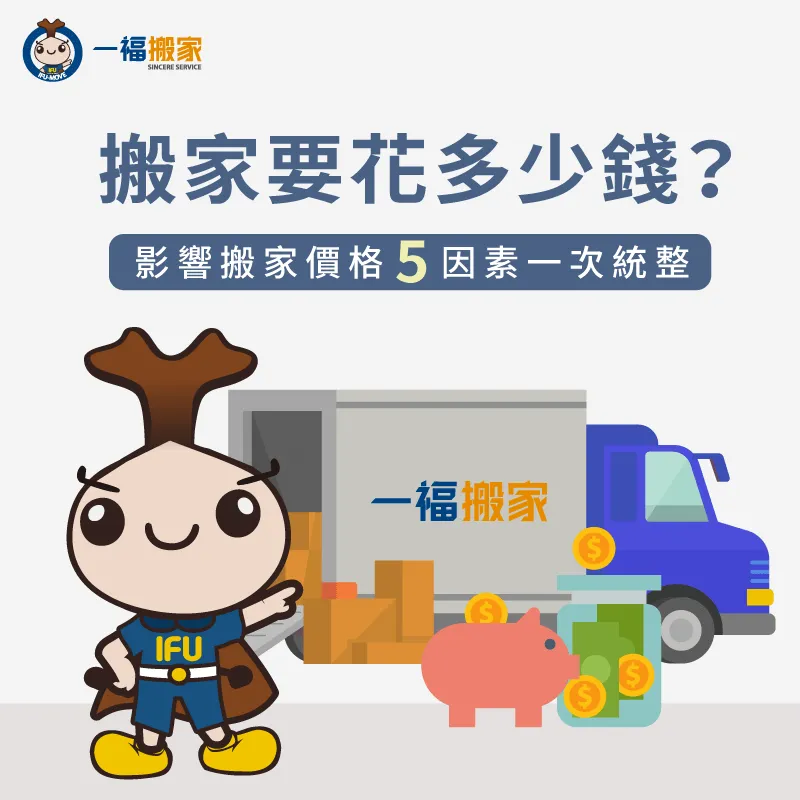 搬家要花多少錢呢?一福搬家依照4項計價方式,與5項會影響價格的因素告訴你! 搬家要花多少錢-台中搬家公司推薦