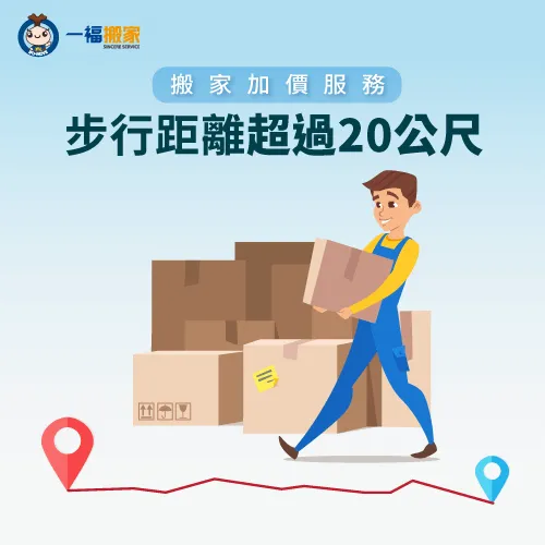 步行距離超過20公尺也會加價-搬家樓層費用
