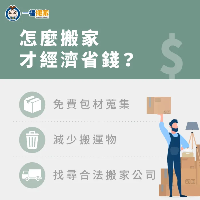 一福搬家推薦3種小技巧,讓搬家省下更多錢! 怎麼搬家才省錢-經濟型搬家