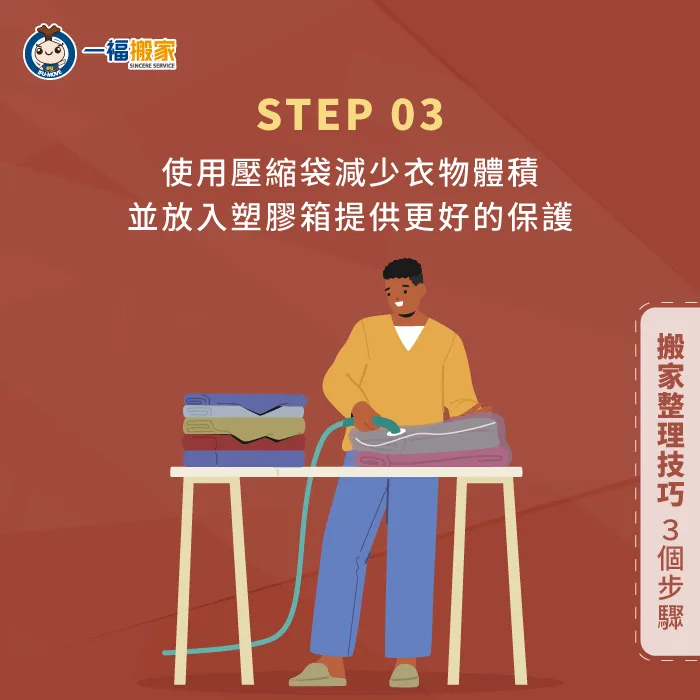 壓縮袋能節省大量空間,塑膠箱則能提供更好的保護,兩者搭配讓你打包更有效率 善用壓縮袋和塑膠箱-搬家整理技巧