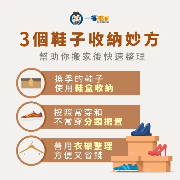 收納鞋子3個小妙方,讓你搬家後能快速整理 搬家公司推薦-鞋子收納方法