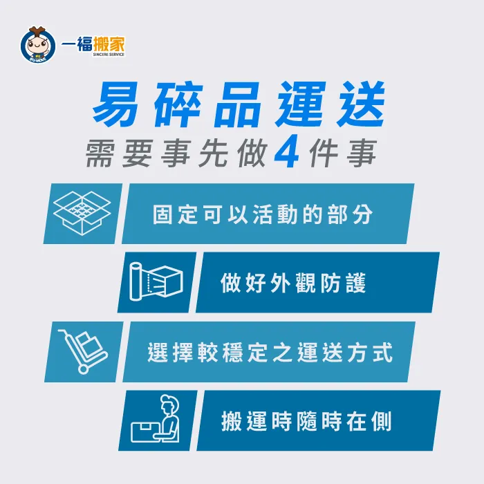 進行易碎物品運送一定要做好以下4項前置作業! 易碎品運送前置作業-易碎物品運送