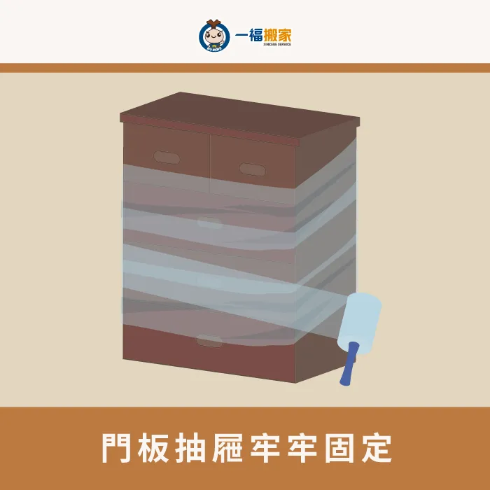 將家具會打開的部分通通做好保護措施,像門板、抽屜…等 家具包裝-台中搬家公司推薦