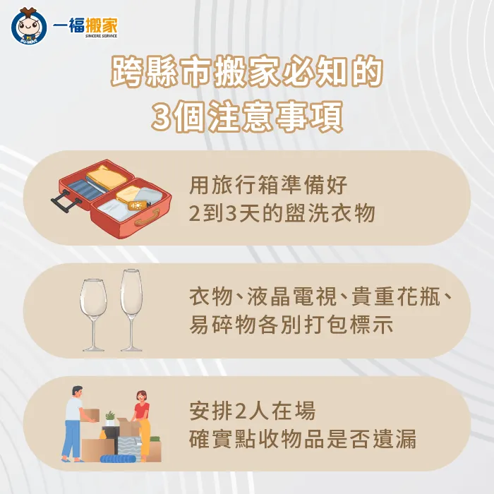跨縣市搬家記得提前預約、安排人力點收,並落實物品分類 跨縣市搬家注意事項-跨縣市搬家