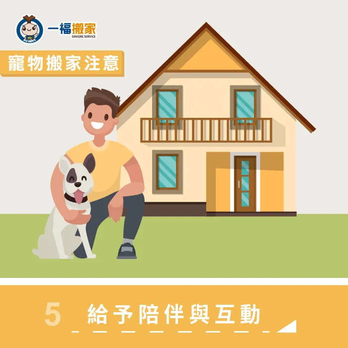 到了新家後一定要給予寵物多一些關心及陪伴,使寶貝們更快融入新環境 到新家後給予陪伴與互動-寵物搬家