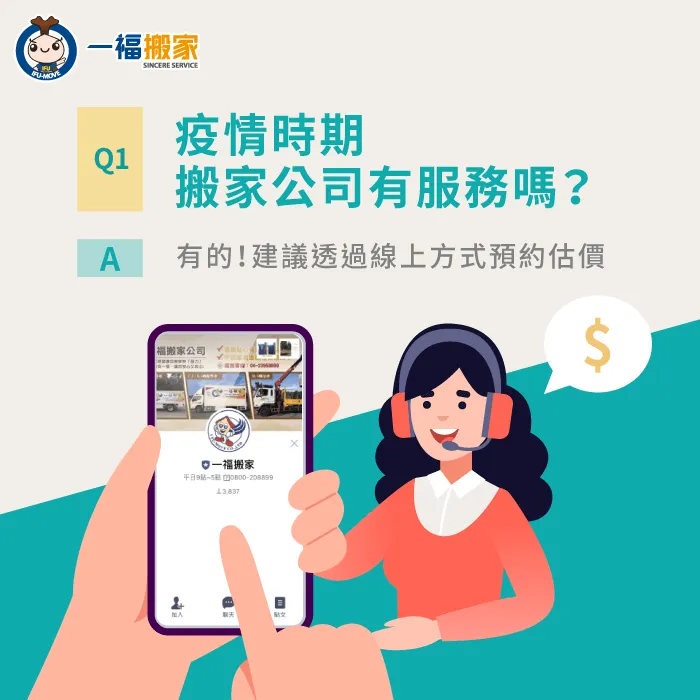 疫情時期一福搬家公司仍然有提供各項搬運服務 搬家公司有服務嗎-疫情期間有人搬家嗎
