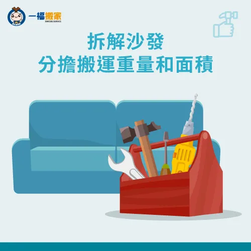 事先將沙發拆解,使搬運更輕鬆容易 拆解沙發讓搬運更容易-沙發搬不進去