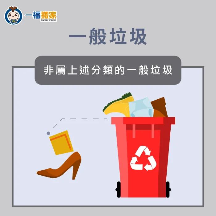 不屬於以上4種垃圾,通常都會以一般垃圾來處理 家庭清運-一般垃圾