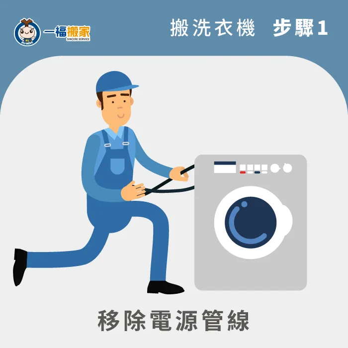 在搬運洗衣機前,一定要確認電源及管線是否已經正常移除,以免管線內的殘餘水份影響搬運唷! 搬運前移除電源及管線-搬洗衣機方法