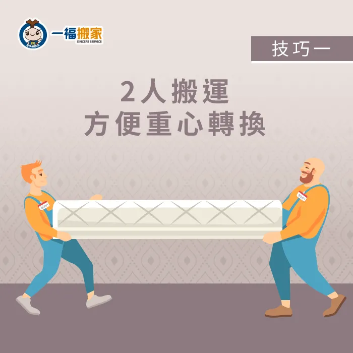 2個人一起搬運床墊,更能掌握床墊的重心使搬運更快速! 2人搬運方便重心轉換-床墊搬不上去怎麼辦