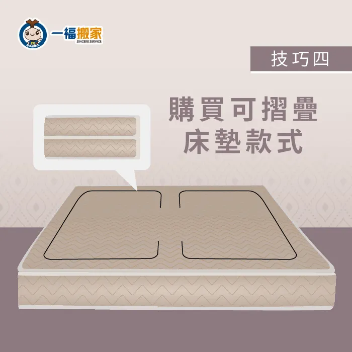 可折疊的床墊運用床墊內的特殊支架,讓床墊在搬運時可以摺疊更方便在狹小的地方搬運! 購買可摺疊之床墊款式-床墊搬不上去怎麼辦