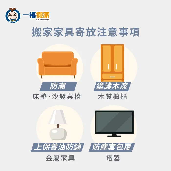 根據家具的屬性事先做好防護,是搬家家具寄放的一大重點 搬家家具寄放注意事項-搬家家具寄放