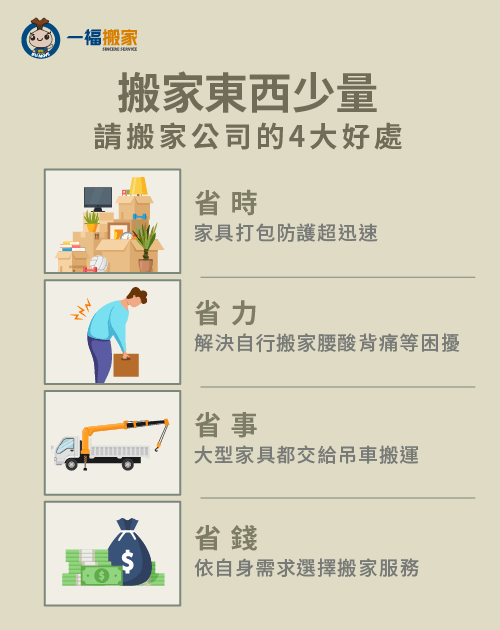 4個少量搬家請搬家公司的好處-搬家少量