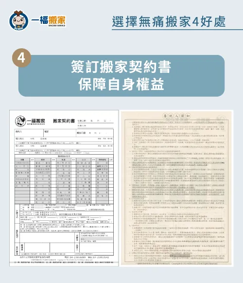 簽訂契約後,搬家公司確實履行契約內容並不事後加價 簽訂搬家契約書-無痛搬家