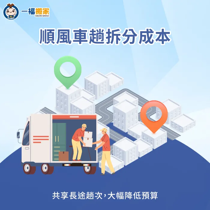 順風車趟拆分長途搬家成本-跨縣市回頭車