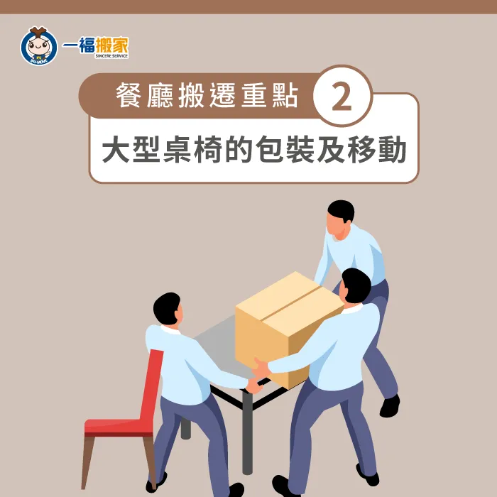 先將大型桌椅進行打包收納,就可以騰出更多空間方便整理及搬運! 大型桌椅移動-餐廳搬遷要注意什麼