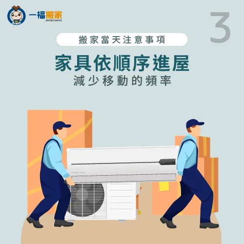 事先規劃家具位置與安排家具進場順序,就可以減少家具移動的時間 事先規劃家具位置-搬家當天注意事項