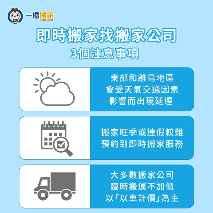 想要順利臨時搬家,找搬家公司需注意的3個重點馬上了解 即時搬家注意事項-即時搬家