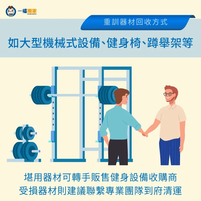 還堪用器材轉手販售中古健身器材收購商;受損器材可聯繫專業團隊到府清運回收! 重量健身器材回收方式說明-二手健身器材回收-豐原廢棄物清運推薦