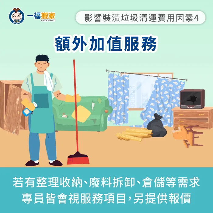 加值服務會影響裝潢垃圾清運費用-裝潢廢棄物清運價格