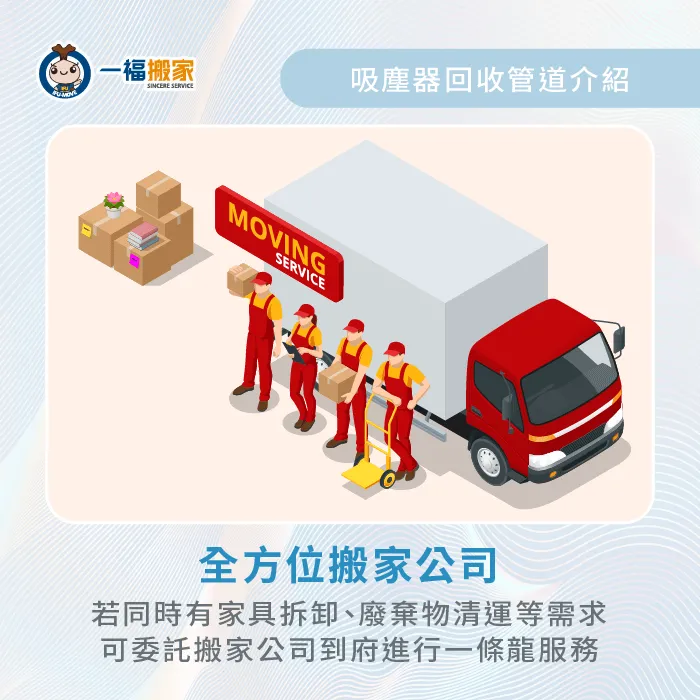 預約一福搬家公司的「廢棄物清運服務」,讓你全程免動手完成吸塵器回收任務! 專業團隊到府清運吸塵器-吸塵器是垃圾還是回收