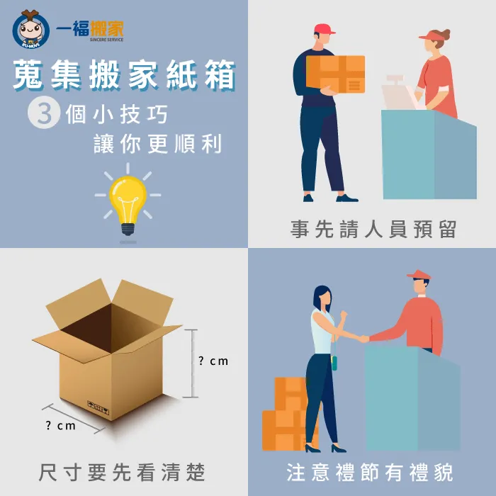 蒐集搬家紙箱3個小技巧,讓你更順利集滿所需紙箱! 搬家蒐集紙箱技巧-搬家紙箱哪裡拿